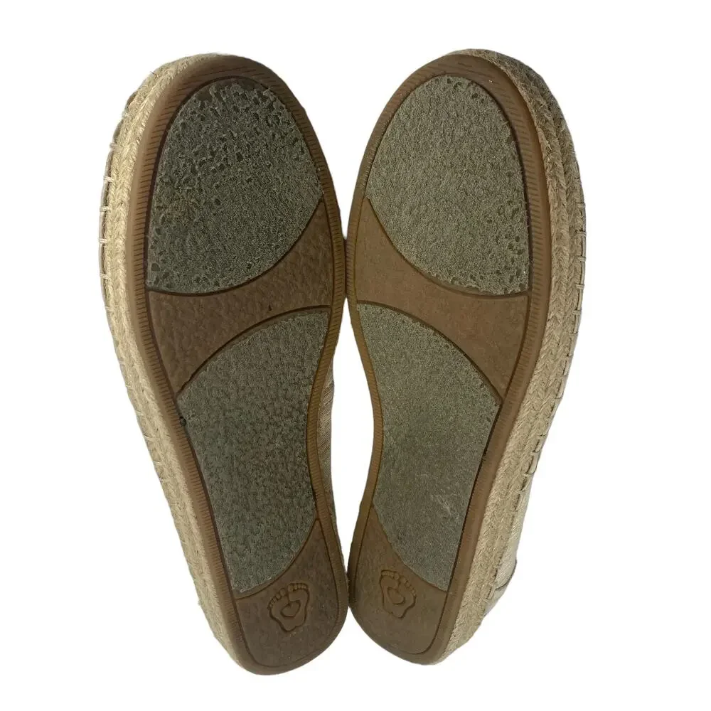 BOBS from Skechers 9 Slip On Fabric Upper Gold Thread Shoes Loafers Espadrilles